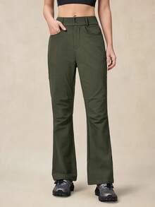 OutZeal 女式无 PFC 防水弹力喇叭裤绿色户外徒步露营裤 - 綠色 - 查看 6