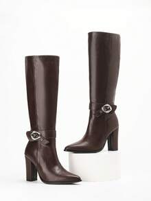 CUCCOO SZL Women Knee-High Boots - Brown - View 2