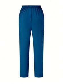 TaskEZ Scrubs Set: V-Neck Short Sleeve Top & Pants Scrub Uniform For Healthcare Workers - Blue - View 6
