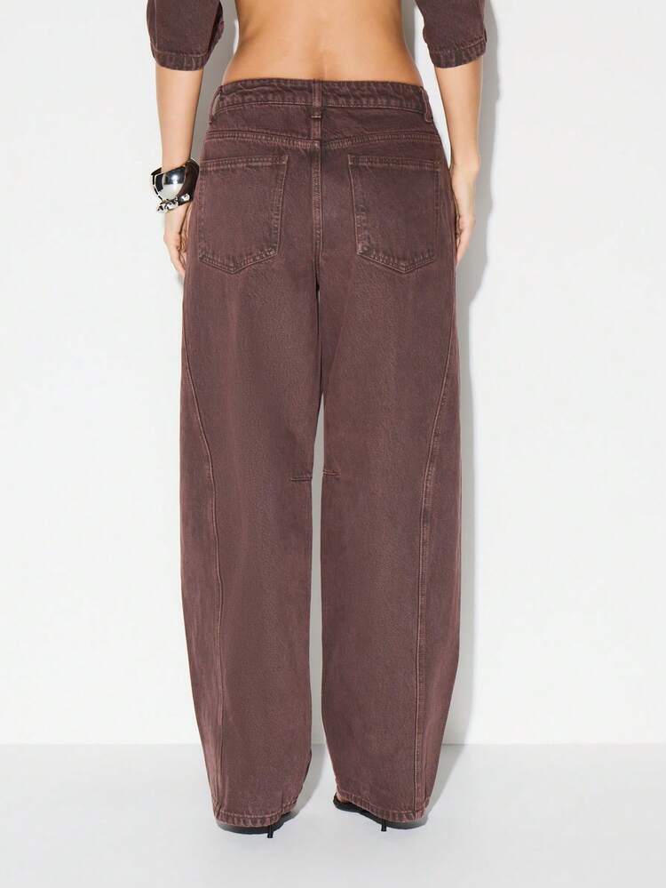 KIZN Wide Leg High Rise Vintage Wash Jeans