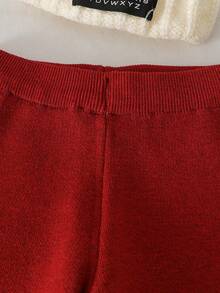 SHEIN Playful Pals 2 件儿童英伦风格针织套装，男童格子毛衣配衬衫领，加厚裤子套装，秋冬学院风