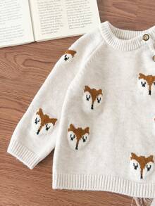 LMoss Kids 男婴休闲圆领可爱动物图案毛衣