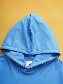 TOM & JERRY X SHEIN Men's Letter & Cartoon Graphic Long Sleeve Hooded Sweatshirt