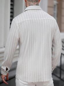 Manfinity CasualCool 男士条纹单排扣休闲/商务长袖衬衫 - 彩色 - 查看 2