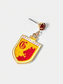 HARRY POTTER X SHEIN 一对橙色水钻复古吊坠耳环 - 彩色 - 查看 4