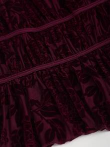 Sweetra Women's New Sexy Velvet Ruched Halter Neck Backless Tie Strap Ruffle Hem Sleeveless Camisole Top