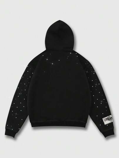 Street Life Sudadera con capucha de manga larga con estampado gráfico de calle para hombre