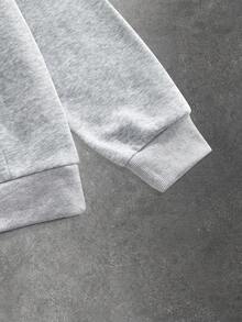 ROMWE MEN Men's Casual Distressed Crew Neck Pullover Sweatshirt - Light Grey - View 4