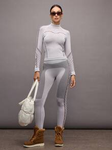 Activina Mallas de base de compresión para deportes de esquí al aire libre en invierno - Blanco Crema - Ver 3