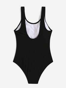 Swim Basics 素色羅紋連體泳衣