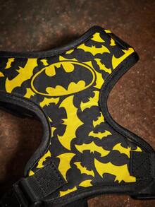 BATMAN X SHEIN 1 Set Of Cartoon Pattern Printed Pet Travel Harness And Leash Set, Multiple Size Options, Adjustable Harness Length, Suitable For Cats, Suitable For Dogs,  Cool, Bat