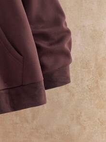 Manfinity VCAY Men's Casual Embossed Hoodie Set - Coffee Brown - View 5