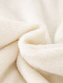 少女米色熊猫刺绣毛绒运动衫，搭配豹纹毛绒厚实舒适的长袖裤，家居服套装 - 杏色 - 查看 4