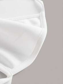 SHEIN ICON Solid Criss Cross Tie Backless Halter Top - White - View 4