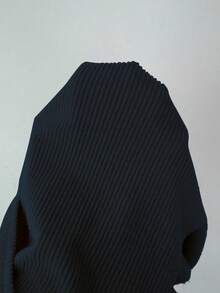 Selianne Áo thun dài tay xếp ly cổ chéo, màu trơn, dáng ôm, thiết kế đơn giản, thời trang thu đông mới - Màu xanh hải quân - Xem 7