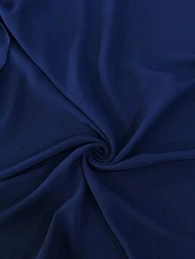 Olia Maree 女士宽松不对称肩部时尚系带休闲连衣裙 - 藏蓝色 - 查看 3