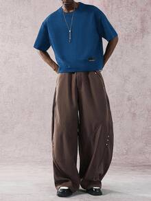 STYNVO Áo thun nam ngắn tay trơn màu thường ngày, mùa hè - Xanh đậm - Xem 8