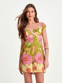 CAJUNI Women's Floral Print Halter Sleeveless Casual Jumpsuit