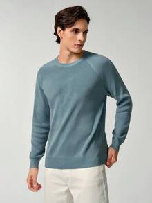 RONVEXI Herren Lässig einfarbiger Strickpullover, geeignet für Herbst/Winter, für Partys, Büros, Zuhause, Pendeln und Outdoor-Aktivitäten, Langarm-Oberteil - Verschiedenfarbig - Übersicht 1