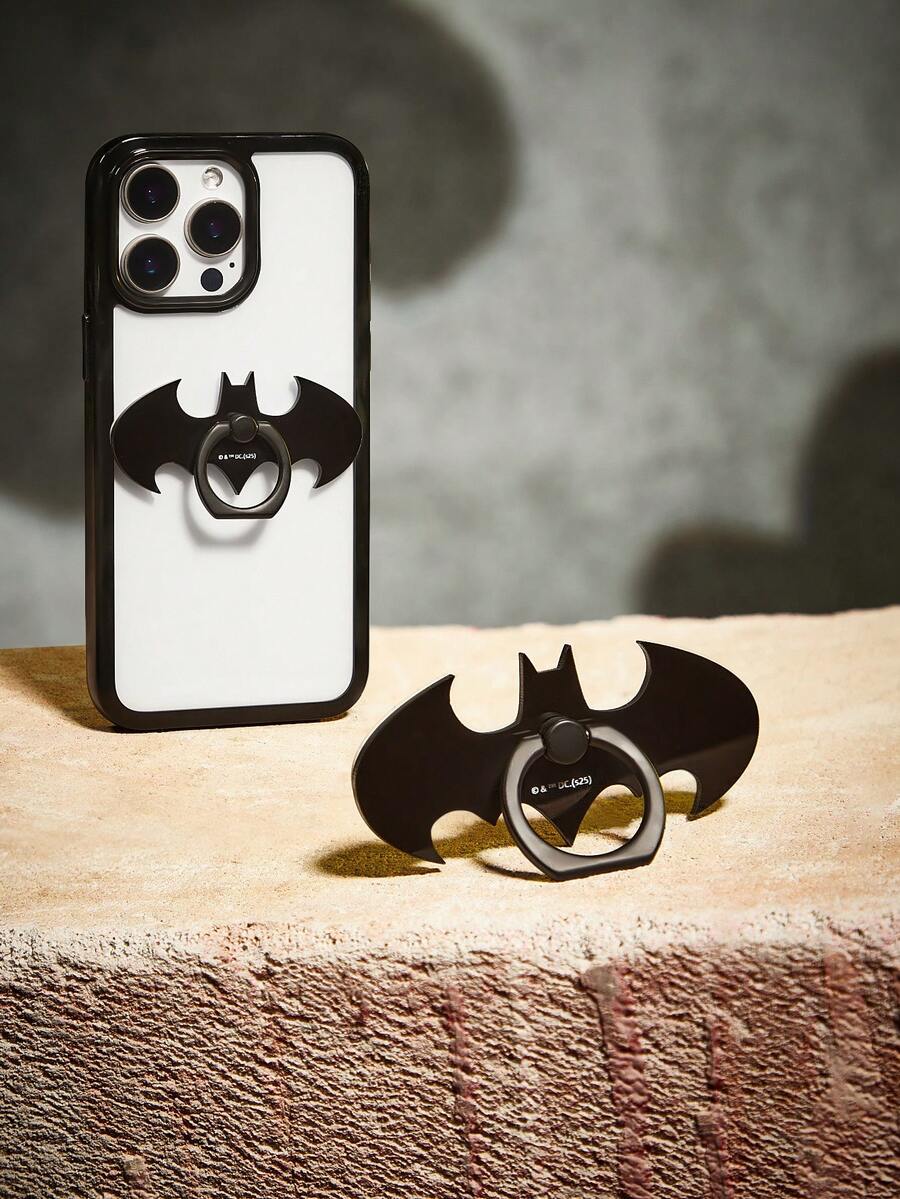 BATMAN X SHEIN Acrylic Ring Mobile Phone Holder, Desktop Support Bracket Clip Ring Clasp, Strong Adhesive Multi-Functional Ring