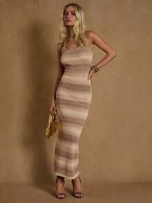 Glamine Damen elegantes langärmliges Strickkleid, figurbetontes Damen-Strickkleid für Herbst/Winter - Verschiedenfarbig - Übersicht 4