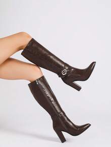 CUCCOO SZL Women Knee-High Boots - Brown - View 3