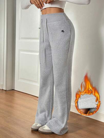 SHEIN Tall 女士刺绣喇叭裤，时尚设计，适合夏季