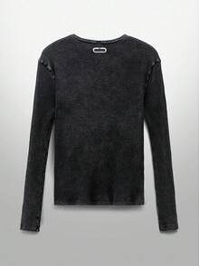 NEON BLANC Men's Casual Retro Print Long Sleeve T-Shirt, Autumn - Black - View 2