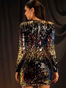 Glamine Fashionable Party Colorful Sequin Bodycon Dress