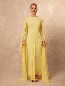 Lumalex Đầm voan xếp ly dáng suông, cổ thuyền, cổ choàng, eo thon, ôm sát cơ thể, chất liệu chiffon, thích hợp cho mùa xuân sớm. Đầm mùa xuân cho nữ, trang phục đi nghỉ mát, sinh nhật, đám cưới, quà tặng ngày Valentine, trang phục lãng mạn cho ngày Valentine, khách mời đám cưới, quà tặng ngày Valentine, trang phục lãng mạn cho ngày Valentine, tiệc tùng, kỳ nghỉ hè, trang phục đi biển, vẻ ngoài sang trọng, phong cách quý phái, trang phục thanh lịch, dạ hội, tiệc tùng, tiệc tùng, trang phục kín đáo, phong cách cổ điển, tiệc rave, tiệc tùng nhiều lớp. - Màu vàng - Xem 6