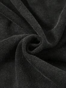 GENIUS ODE 大码男士休闲时尚街头耶稣标语印花落肩宽松水洗 T 恤，夏季 - 黑色 - 查看 6