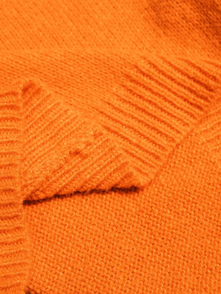 Plus Size Women Fall/Winter Casual Street Fashion Solid Color Burnt Orange Cardigan With Pockets, Autumn/Winter, Orange Sweater, Suitable For Multiple Occasions,Winter, Christmas,New Year,Halloween,Going Out,2025 New,Simple And Fashionable For Everyday Wear