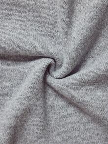 Elaquor Plus Size Color Block High Neck Half Zip Casual Long Sleeve Pullover Sweater/Winter - Grey - View 7