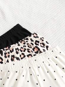 SHEIN 3pcs Tween Girls' Heart Leopard Print Soft Elastic Waist Leggings Set Kids Tights Kids Girl Pants Winter Leggings For Girls
