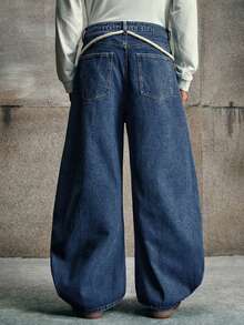 AXEPEAK Men's Washed Loose Casual Drawstring Pants, And Stylish - Blue - View 2