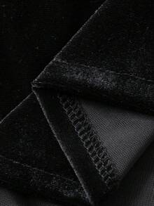 DAZY Falda de terciopelo drapeada de corte medio A-line adelgazante, falda paraguas elegante de alta calidad para mujeres