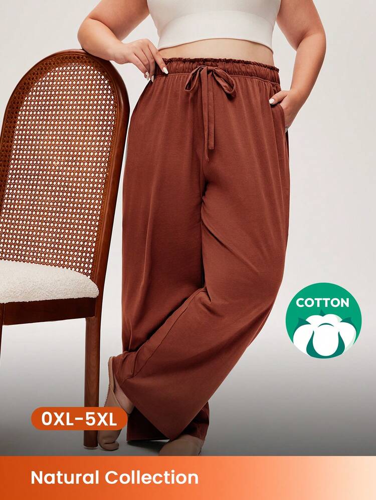 Christmas & New Years Pajamas Autumn And Winter Women Plus Size Red Soft 100% Pure Cotton Sleep Bottoms Lounge Pants Lingerie As Outerwear Airy Pajama Pants Cotton Pajamas