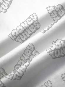 LOONEY TUNES X SHEIN 女式夏季卡通图案短款T恤 - 白色 - 查看 6