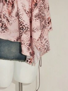 SHEIN ICON 复古动物印花细肩带吊带背心 - 卡其色 - 查看 8
