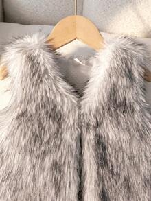 Sparklyn 1 件女童优质新款保暖时尚百搭无袖背心外套，纯色，深灰色，适合外出、上学、日常穿着、外层、聚会、春秋冬，短款背心，请根据我们的尺码表选择