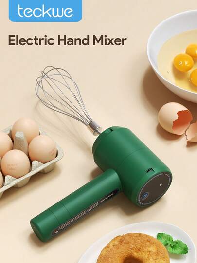 Teckwe 无绳搅拌机、USB 充电式手持电动搅拌机、304 不锈钢便携式打蛋器和搅拌器，用于早餐煎饼、温控保护和低噪音操作学校用品圣诞礼物、秋冬季假期必备品露营度假必需品度假配件、露营用品