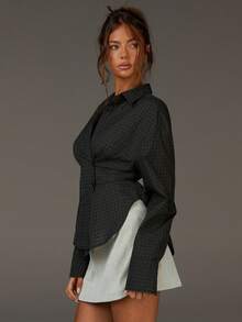 Athîral Ropa de mujer de otoño, camisa a cuadros, camisa con botones para mujer, atuendos casuales para mujer, blusas de trabajo para mujer