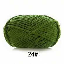 1包天鹅绒柔软纱线，约50克/包，60米/包，手工DIY中等粗细针织纱线，蓬松柔软的涤纶针织纱线，适合DIY工艺品、针织和钩编围巾、帽子、鞋子、包包、垫子、玩偶、毯子、拖鞋、手工钩编项目（随机包装） - 彩色 - 查看 25