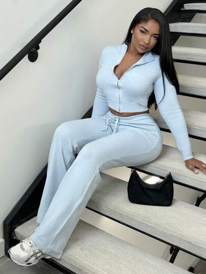 Alexandranx Pantaloni tricotați cu șnur în talie, evazați pe picior, relaxați, doar pentru toamnă, Old Money, drăguț, Country Cottage Core, pantaloni casual de casă pentru înapoi la școală, pentru femei, Butterscotch, Crăciun, birou, iarnă