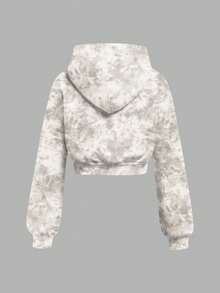 SHEIN 2pcs/Set Tween Girls' Loose Casual Sweatshirt And Skinny Jumpsuit Girls Outfit Sets - White - View 4