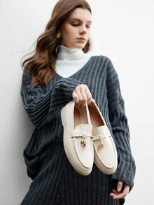 CUCCOO BIZCHIC Mocasines casuales cómodos de piel de ante para mujer, aptos para ir al trabajo, actividades al aire libre, compras, uso diario, zapatos planos versátiles