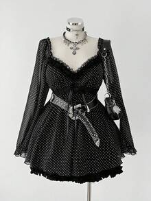 Sunspun Cămașă cu mânecă lungă bleumarin casual pentru femei, mărime plus - Albastru marin - Vizualizare 6