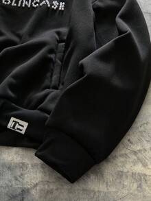 NEON BLANC 男士时尚串珠连帽卫衣，带人造毛领，适合秋冬季 - 黑色 - 查看 4