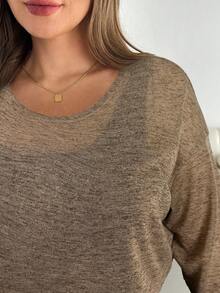 SHEIN Essnce Plus Size Women's Spring And Summer Fashion Casual Loose Comfortable Daily Breathable Light Sun Protection White Long-Sleeved Blouse And Black Vest Long Dress Two Pieces Set,Y2k Clothes,Street Wear,Matching Sets Women,Vacation Outfits Women,European Summer,Airport Outfits