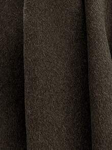 Franclia 时尚法式优雅短款棕色圆领长袖女士大衣，秋冬 - 巧克力棕 - 查看 4